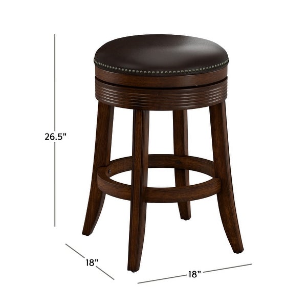 Hillsdale Tillman Wood Backless Swivel Stool， Brown Cherry