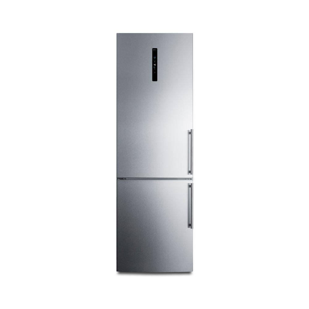 Summit Appliance 24 in. 10.6 cu. ft. Bottom Freezer Refrigerator in Stainless Steel Counter Depth LBF249LHD