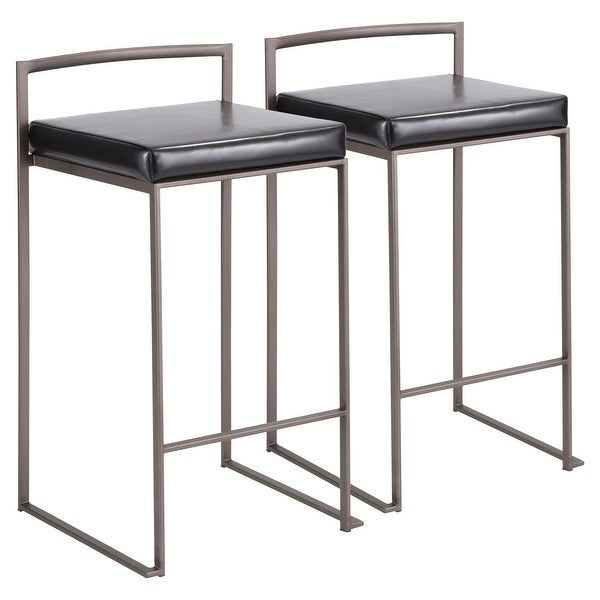 Carbon Loft Yadriel Industrial Antique Stackable Counter Stool (Set of 2)