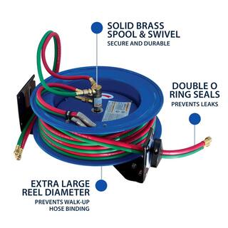 Cyclone Pneumatic 100 ft. Professional Dual-Hose Welding Reel CP3100