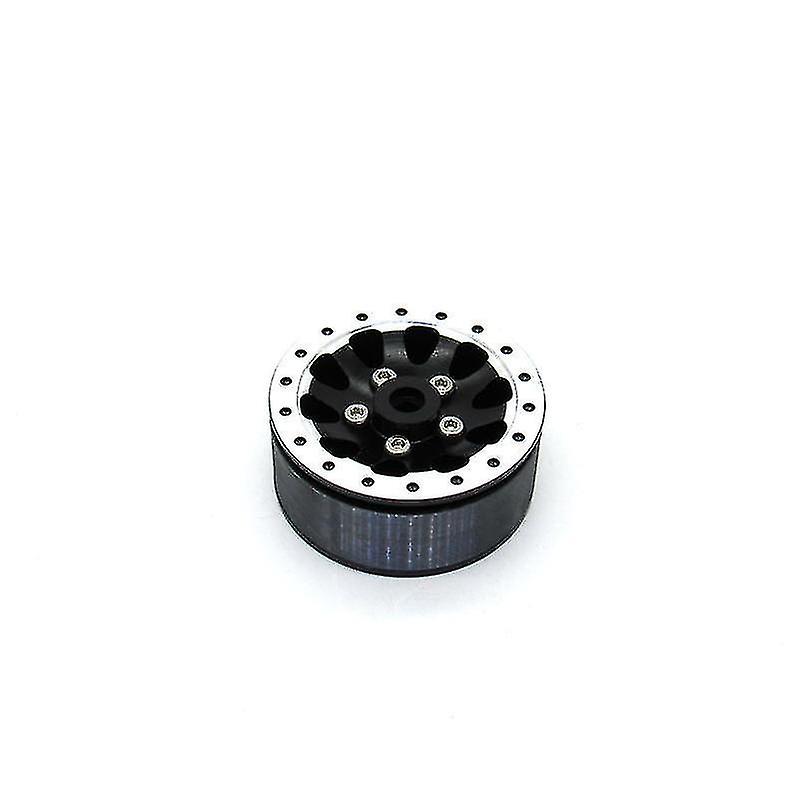 Metal Wheel Rim Hub With Rubber Tire Tyre Compatible With Wpl C24 C34 C44，black