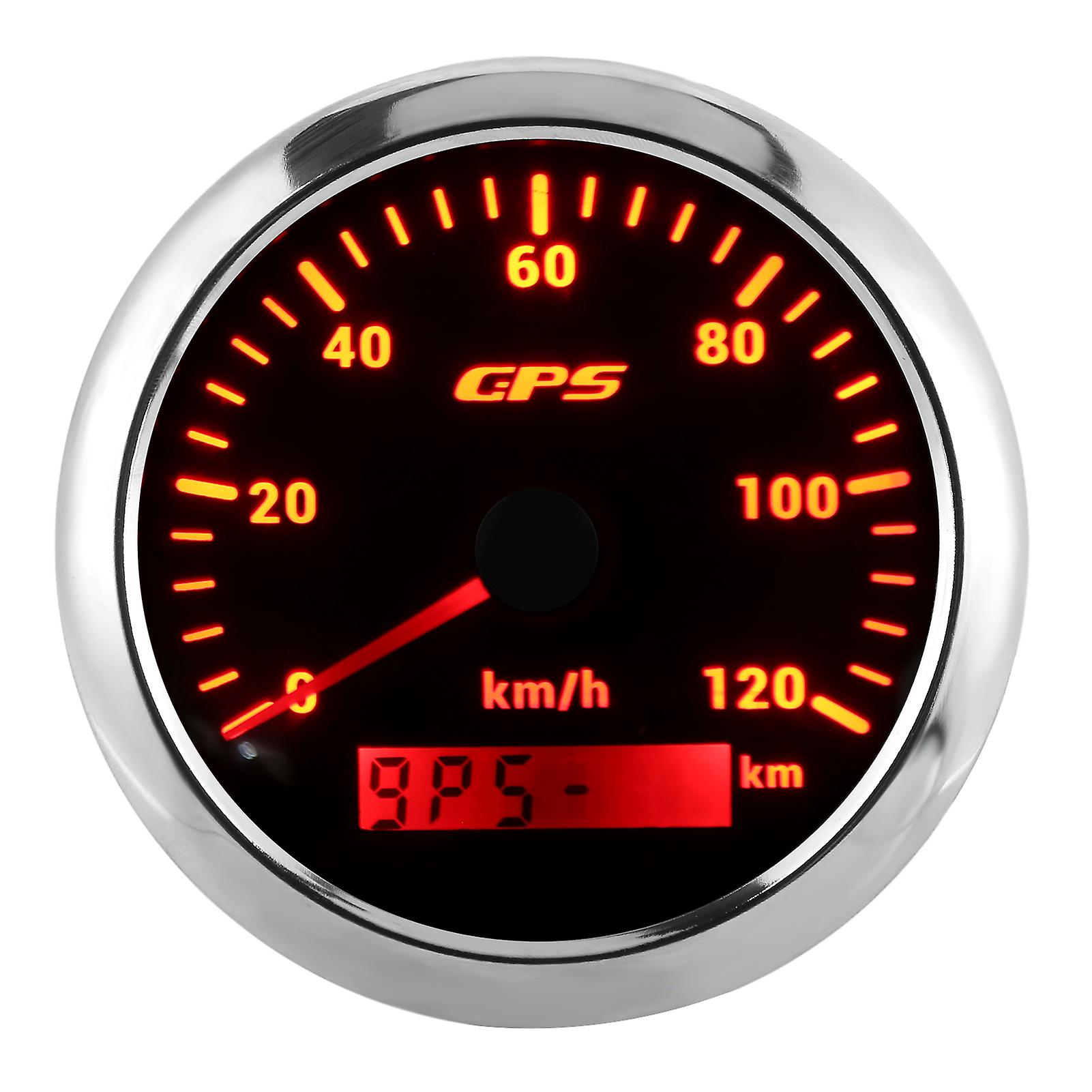 85mm Marine Auto Gps Speedometer 120km/h Speed Odometer With 7 Color Backlight For Car Boat Rv Yachtblack