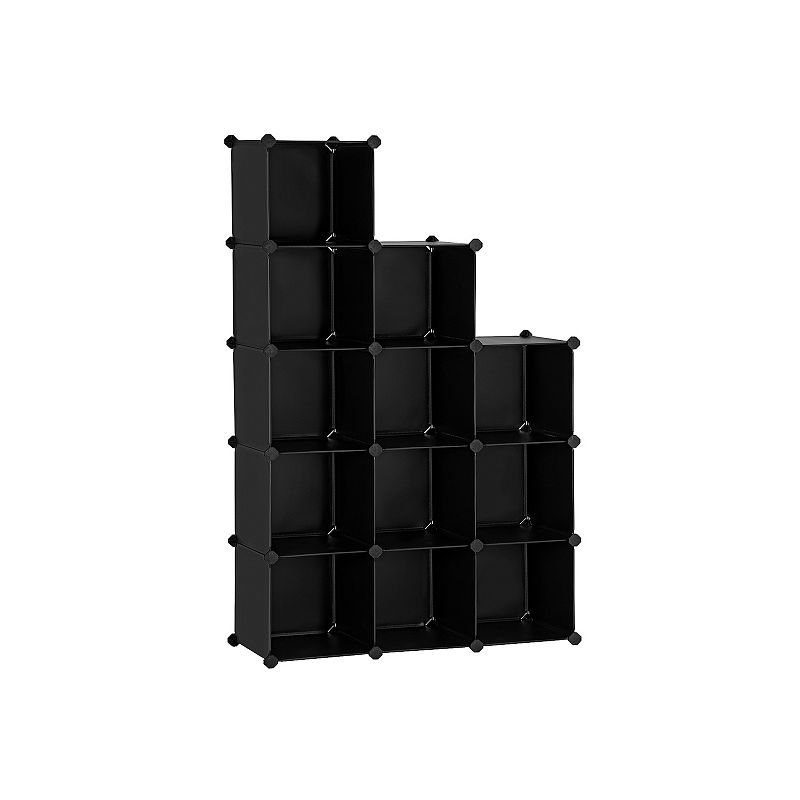 12-cube Storage Organizer， Interlocking Plastic Cubes With Divider Design