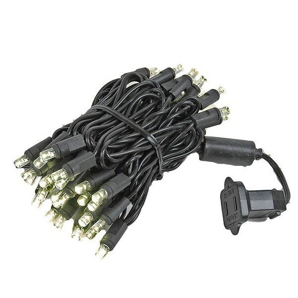 50 Light LED Christmas Mini Light Set，Patio Lights，Warm White，Black Wire，11’