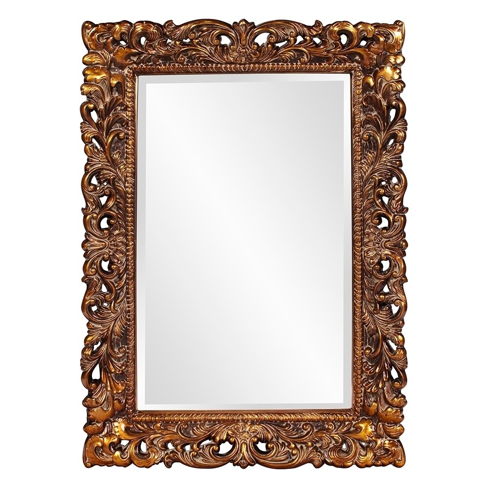an Andrews Antique Gold Framed Beveled Barcelona Wall Mirror   46 inches by 32 inches