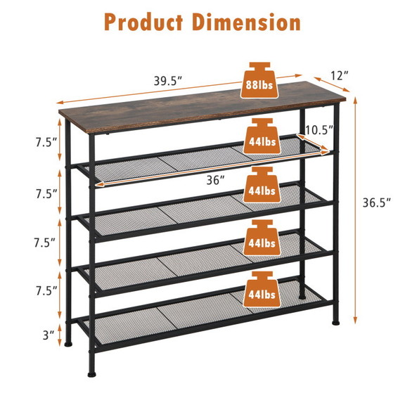 Costway 74617594 Industrial Adjustable 5 Tier Meta...