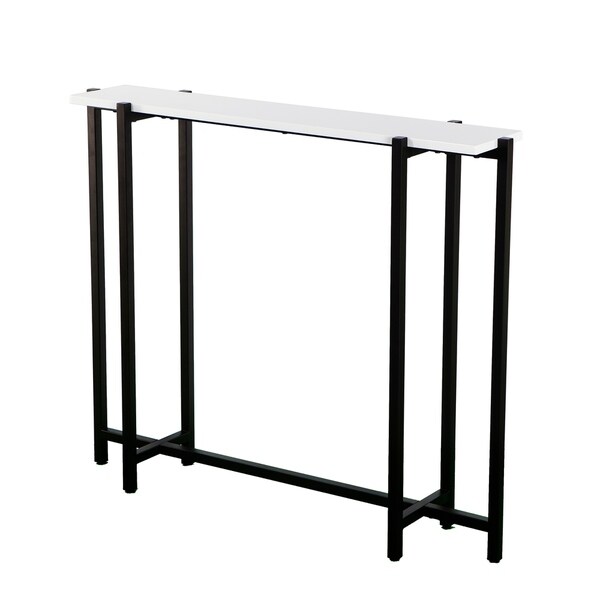 SEI Furniture Hedley Black w/ White Contemporary Narrow Console Table