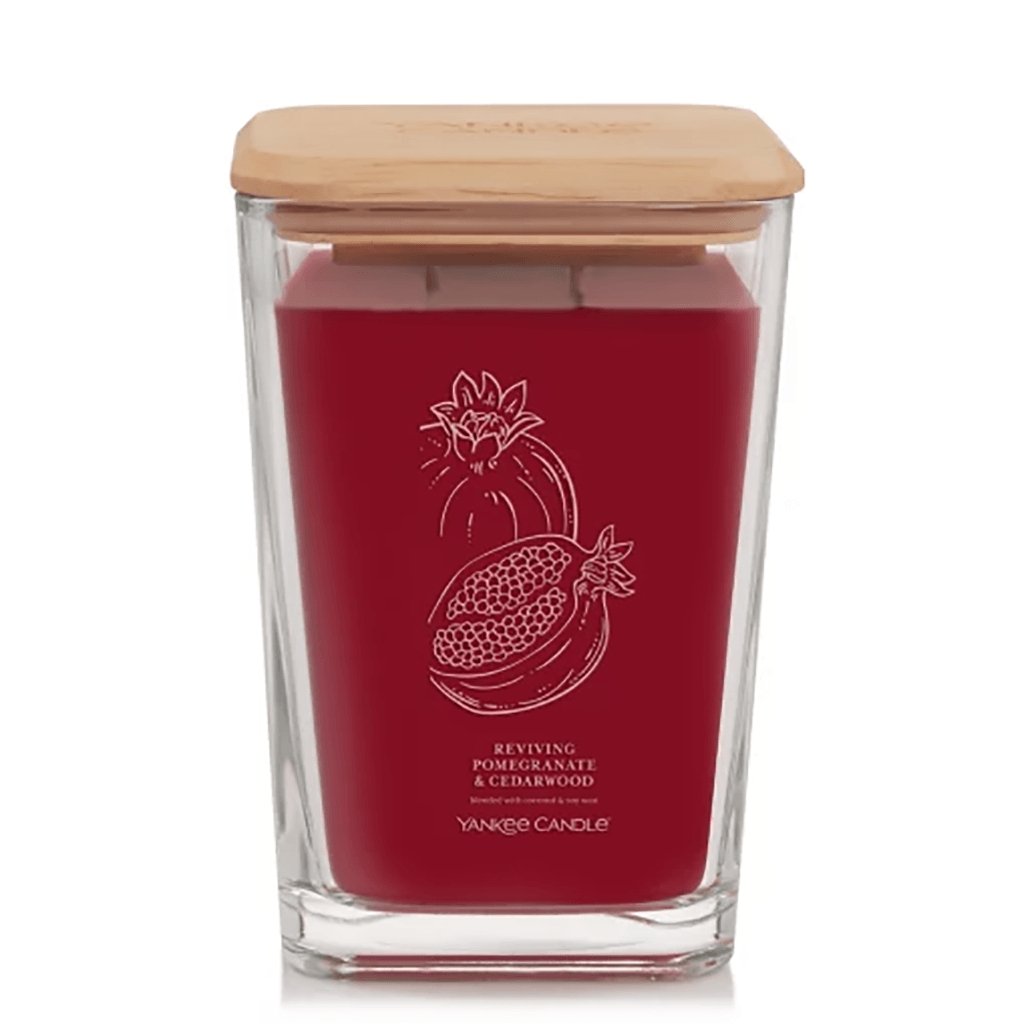 Yankee Candle  Well Living Collection - Large Square Candle in Reviving Pomegranate & Cedarwood