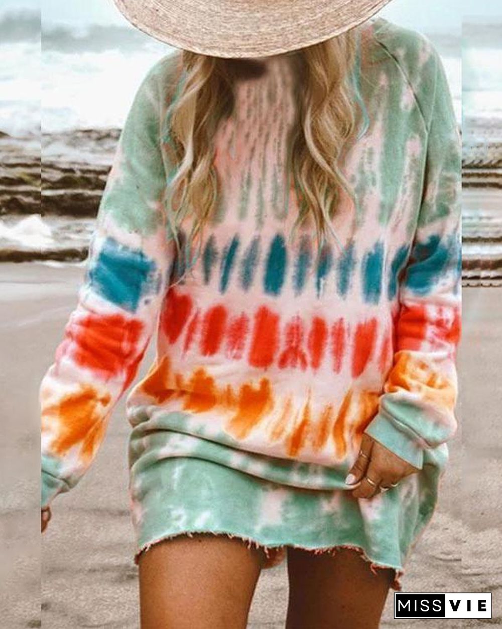 Casual Long-sleeve Loose Home Sweatshirt Mini Dresses