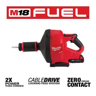 MW M18 FUEL 18V Lithium-Ion Cordless Drain Cleaning Snake Auger Kit with M18 HACKZALL Reciprocating Saw 2772A-21-2625-20