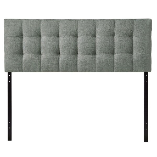 King size Grey Fabric Modern Button-Tufted Upholstered Headboard - - 29083849