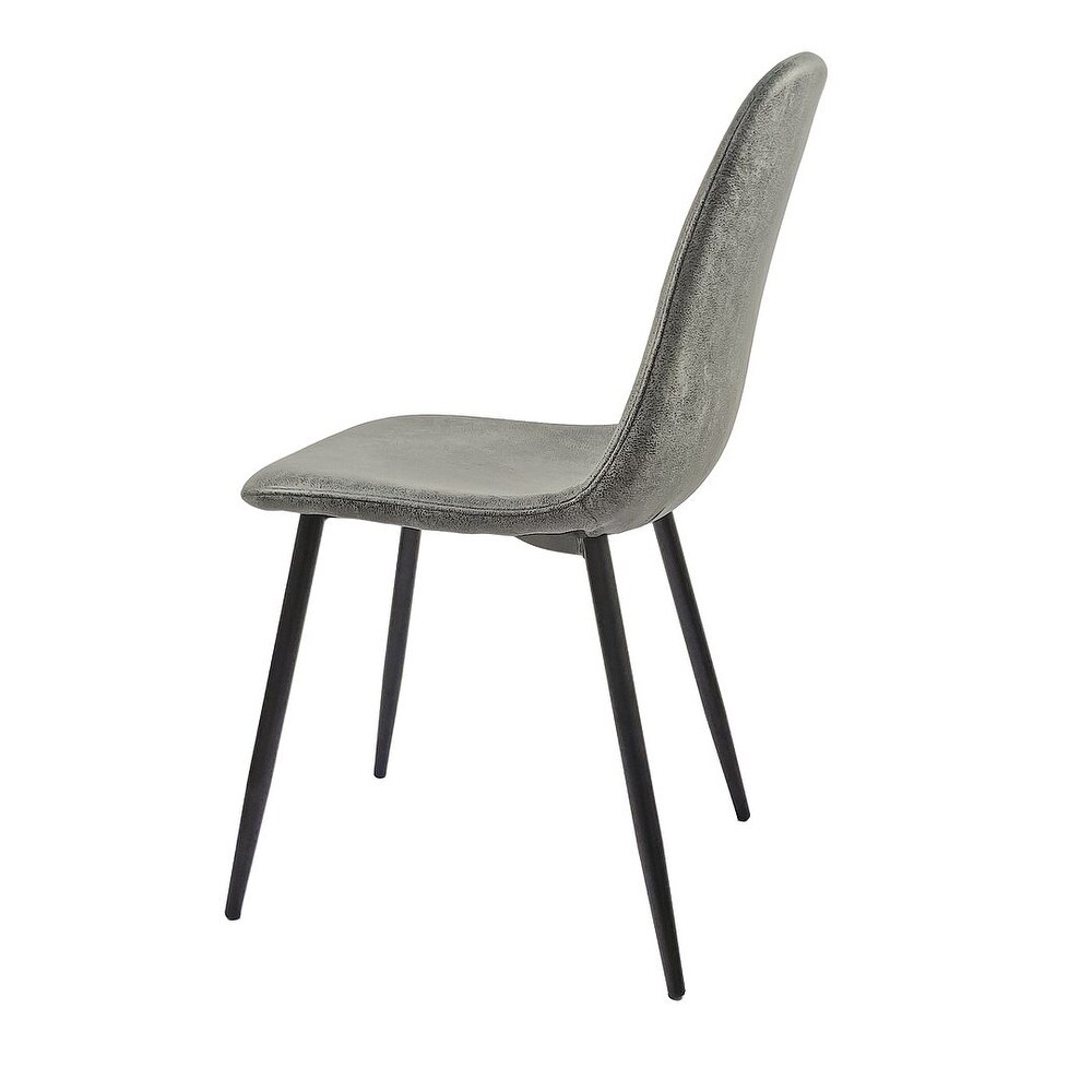 Modern Linen Upholstered Dining Chairs Set of 4