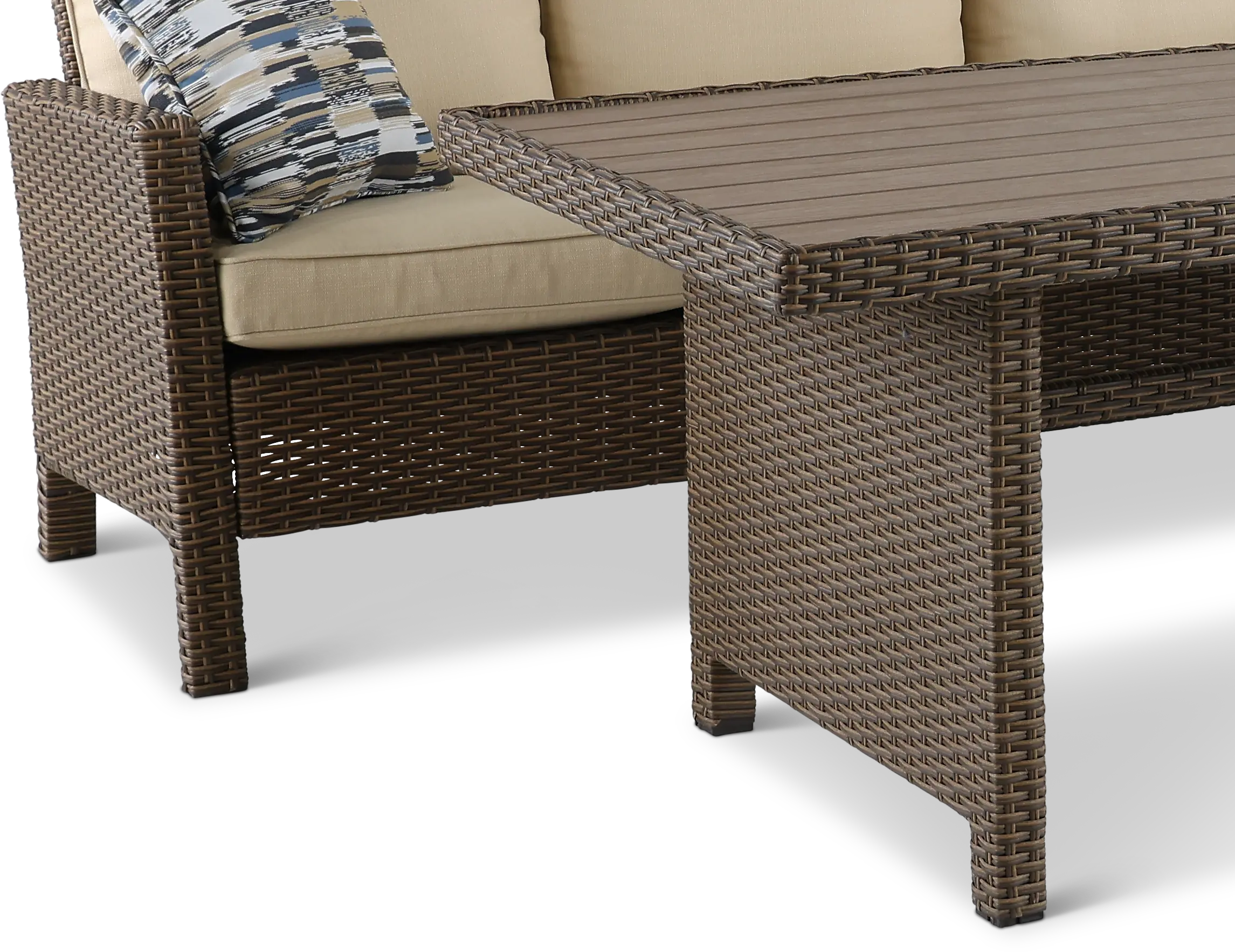 Arcadia Wicker 3 Piece Patio Dining Set