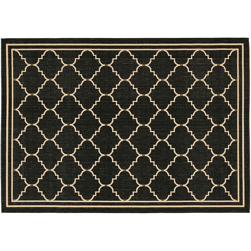 Safavieh Courtyard Jagged Edge Framed Trellis Indoor Outdoor Rug