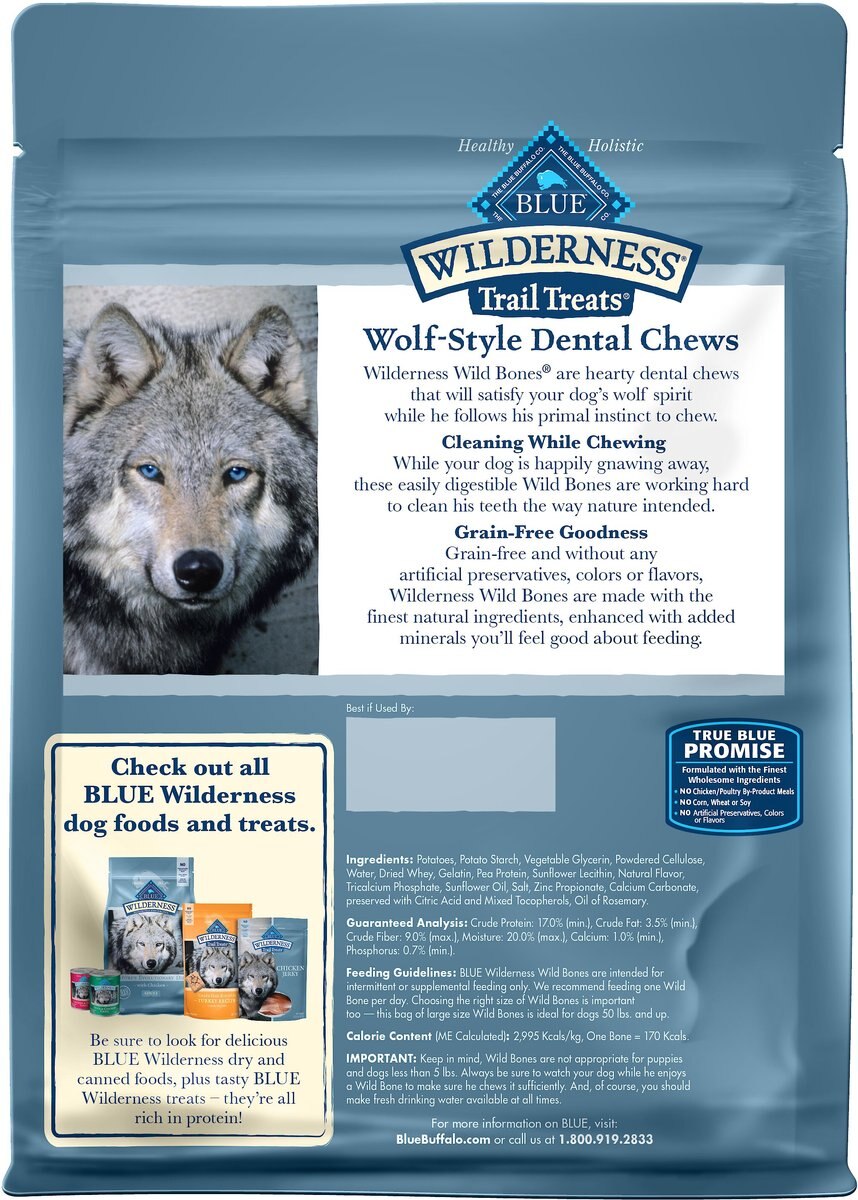 Blue Buffalo Wilderness Wild Bones Grain-Free Large Dental Dog Treats