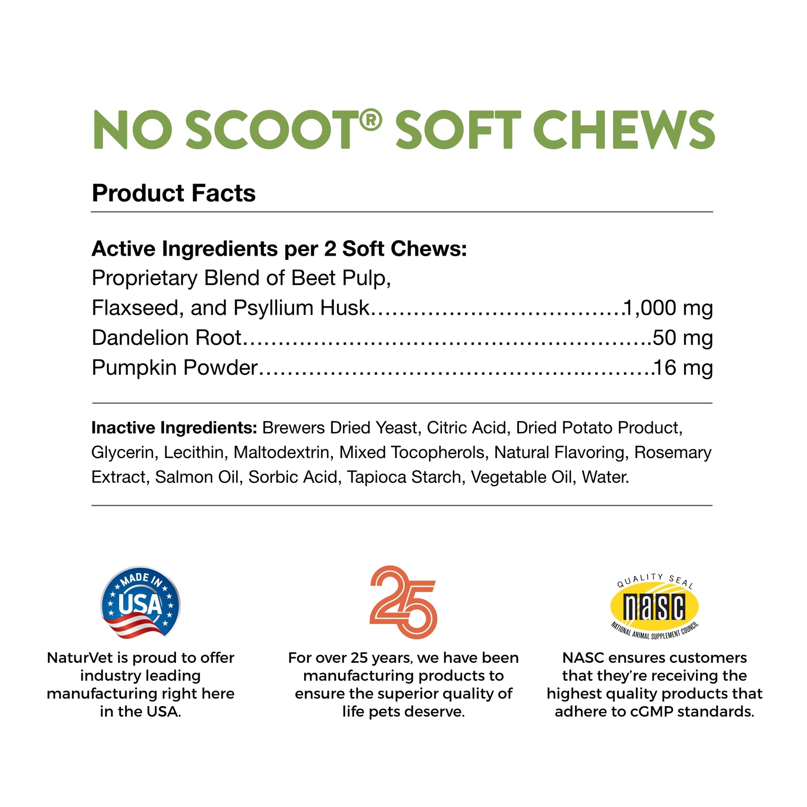 NaturVet No Scoot Plus Pumpkin for Dogs Soft Chews 60ct