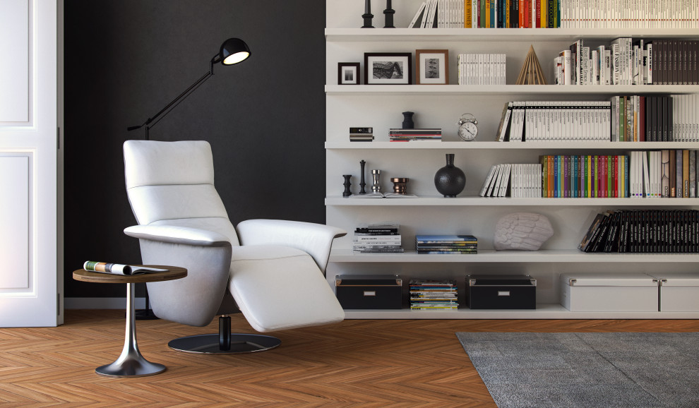 Oslo Dual Full Leather Motion Recliner in White   Contemporary   Recliner Chairs   by Moroni  Houzz