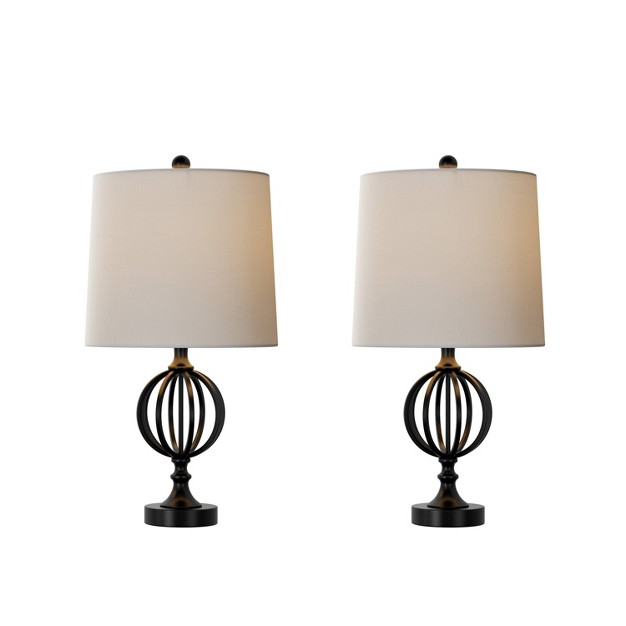 Table Lamps Set Of 2 Openwork Iron Orb includes Led Light Bulb