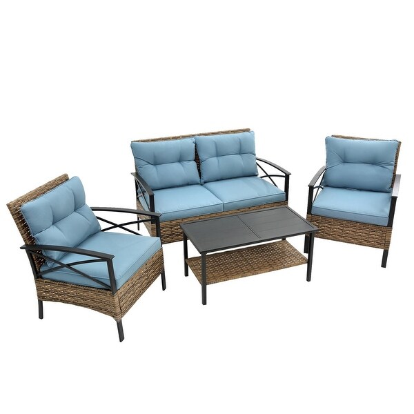 4Piece Steel Patio Conversation Set