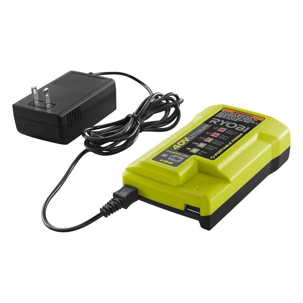 RYOBI 40V Lithium-Ion Charger with USB Port OP403A