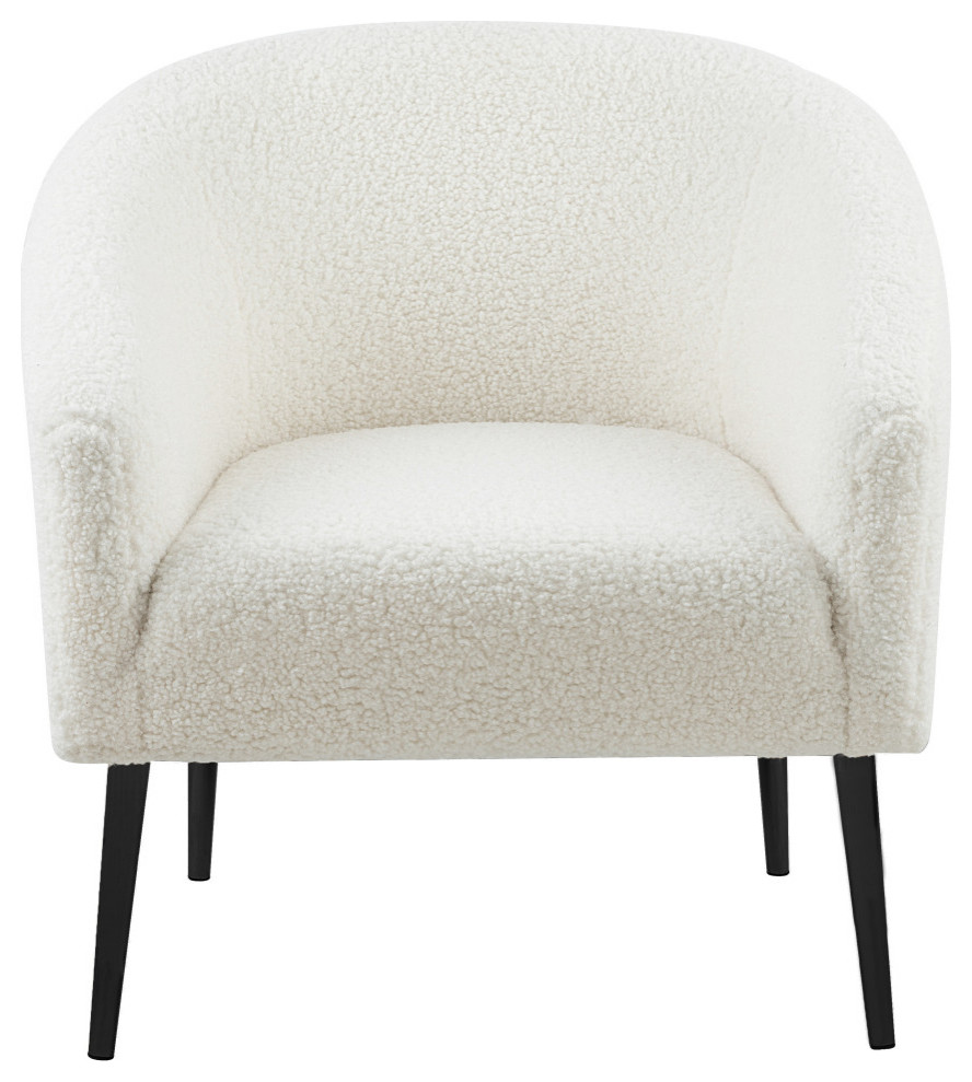 Barlow Faux Sheepskin Fur Accent Chair   Midcentury   Armchairs And Accent Chairs   by Meridian Furniture  Houzz