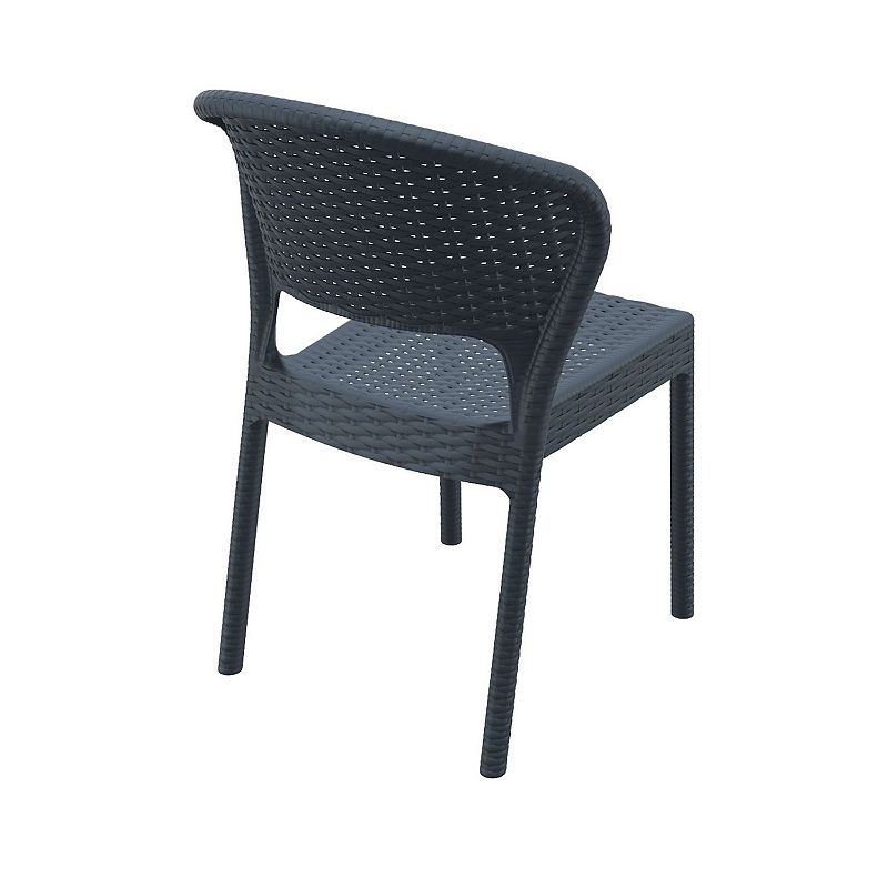 32 Gray Patio Wickerlook Stackable Dining Chair