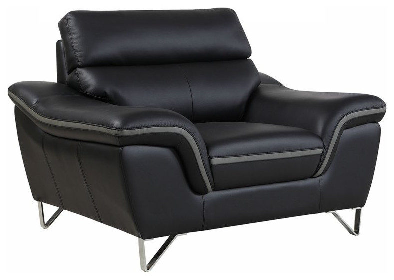 Giuliano Contemporary Premium Leather Match Chair   Contemporary   Armchairs And Accent Chairs   by Luxuriant Furniture  Houzz