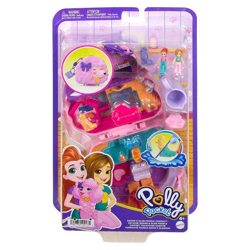 Polly Pocket Groom and Glam Poodle Compact Playset