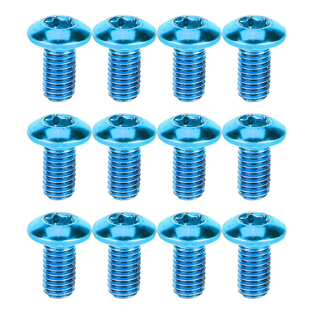 12pcs Heavy Duty Steel Bike Bicycle Disc Brake Rotor T25 Screws Cycling Accessory Blue