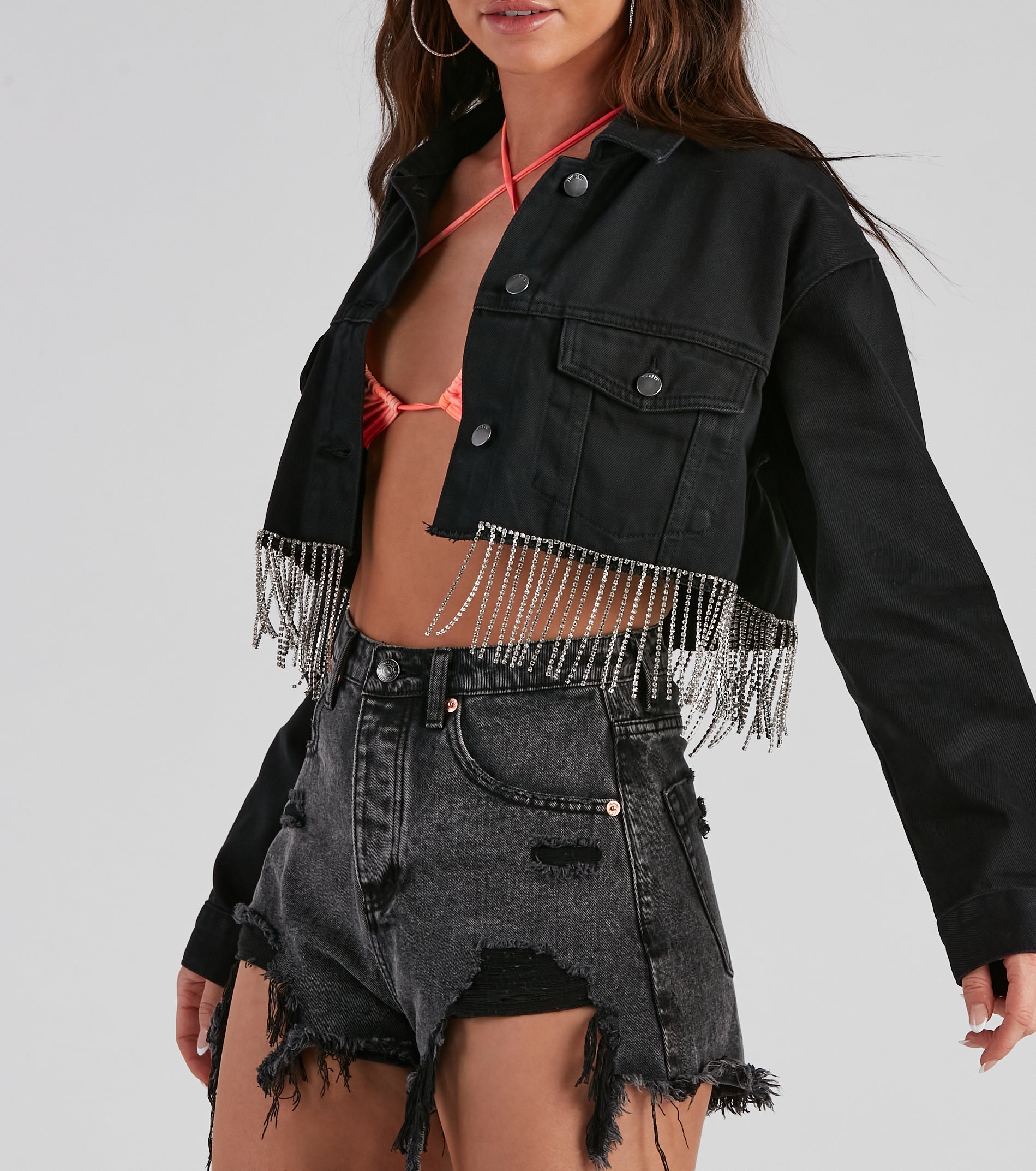 Rhine And True Denim Crop Jacket