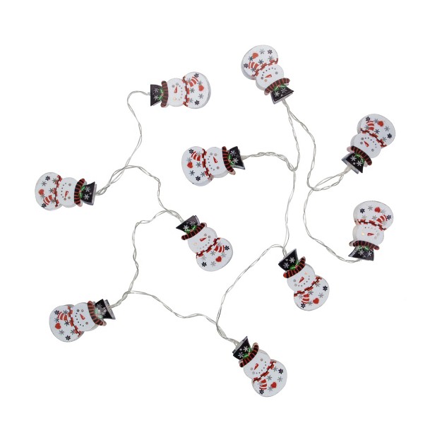 Northlight 10ct Snowmen With Top Hats Led Christmas Lights 4 5 Ft Clear Wire