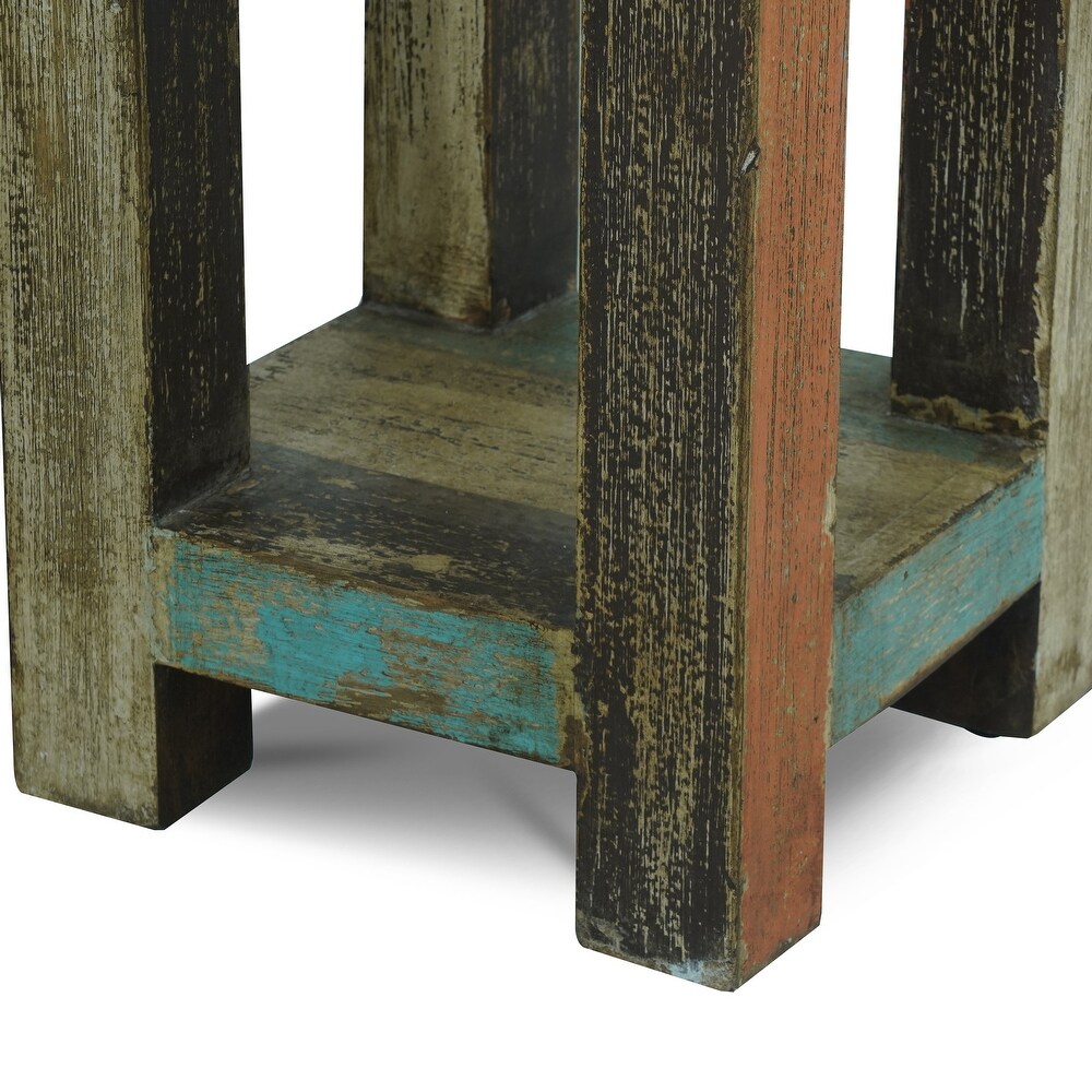 Meader Distressed Mango Wood Small Side Table by Christopher Knight Home