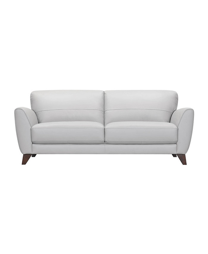 Armen Living Jedd 82 Genuine Leather with Wood Legs in Contemporary Sofa