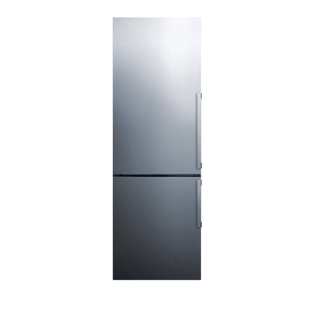 Summit Appliance 23.25 in. W 11.1 cu. ft. Bottom Freezer Refrigerator in Stainless Steel Counter Depth FFBF247SSIMLHDE