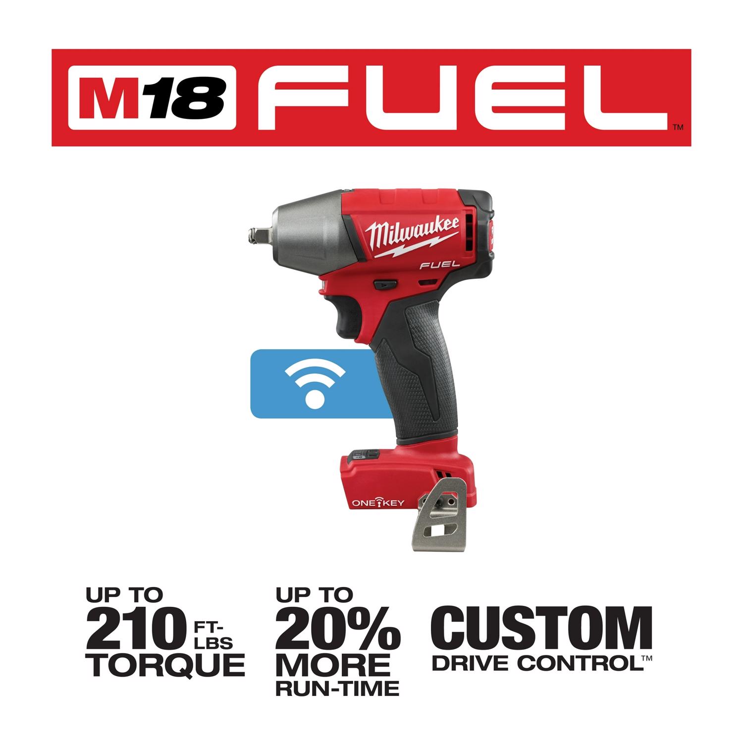 MW M18 FUEL One Key 18 V 3/8 in. Cordless Brushless Impact Wrench Tool Only