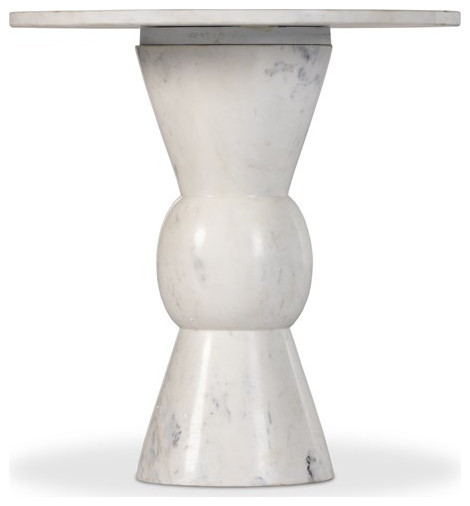 Monaco End Table Polished White Marble Solid  Polished White Marble   Modern   Side Tables And End Tables   by Virgil Stanis Design  Houzz