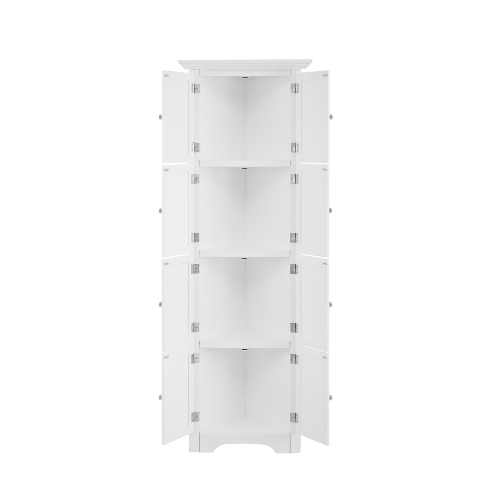 Tall Storage Cabinet with Doors and 4 Shelves for Living Room