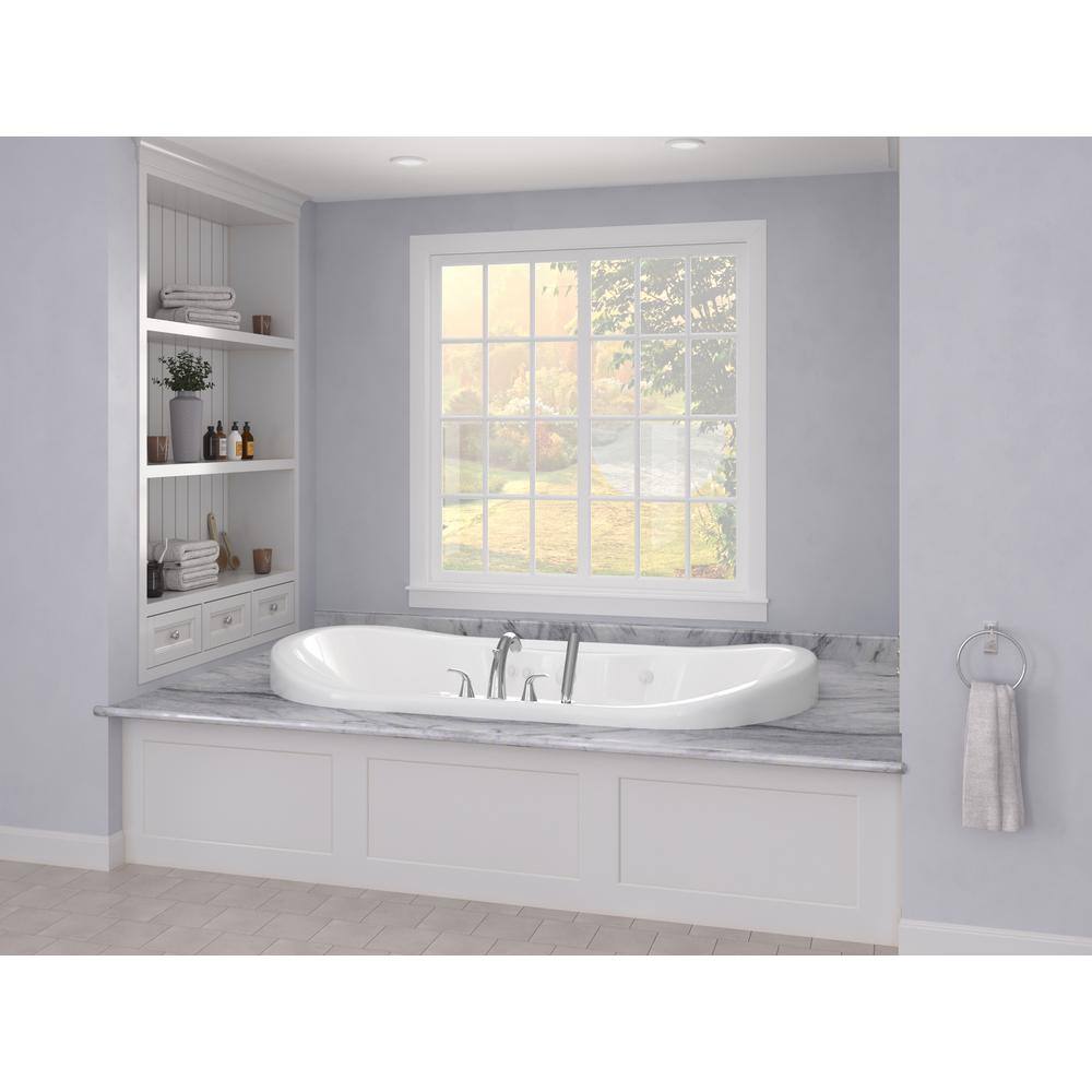 Universal Tubs Ruby Waterfall 5.9 ft. Rectangular Drop-in Whirlpool and Air Bath Tub in White HD4170IFDL