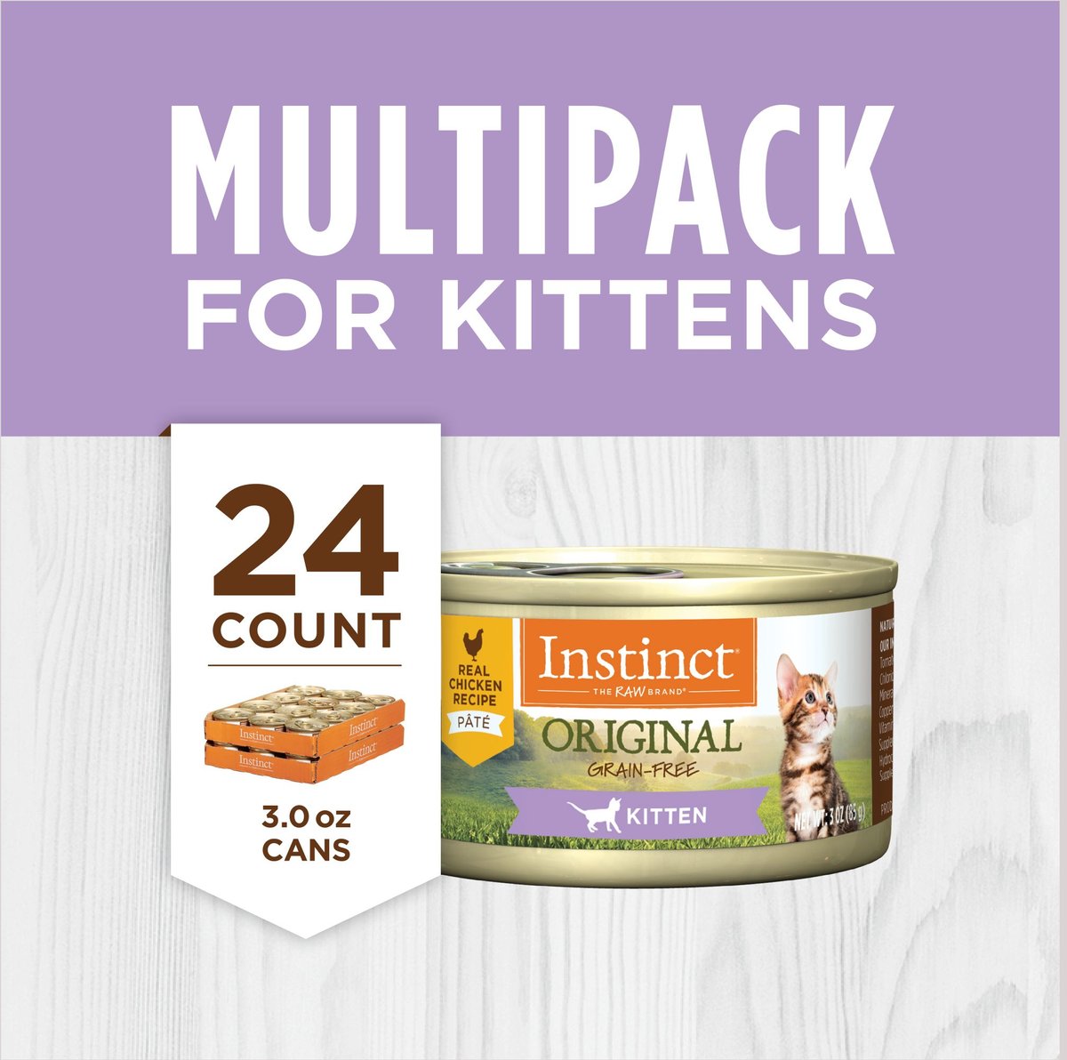 Instinct Kitten Grain-Free Pate Real Chicken Recipe Natural Wet Canned Cat Food