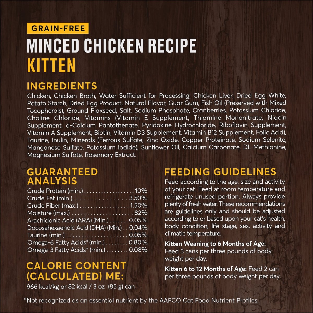 American Journey Kitten Minced Chicken Recipe in Gravy Grain-Free Canned Cat Food， 3-oz， case of 24