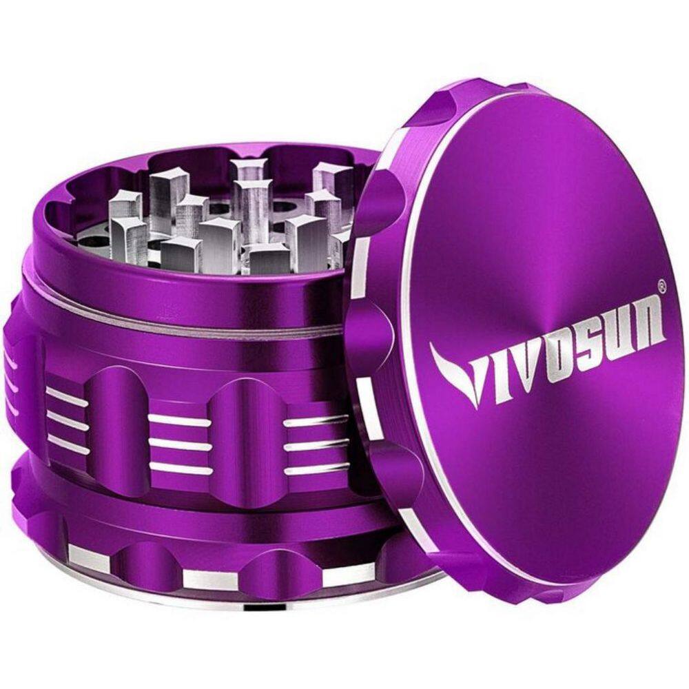 VIVOSUN 2.5 in. Herb Grinder Aluminium Spice Grinder With Pollen Scraper for Kitchen in Purple X002DW0HSJ