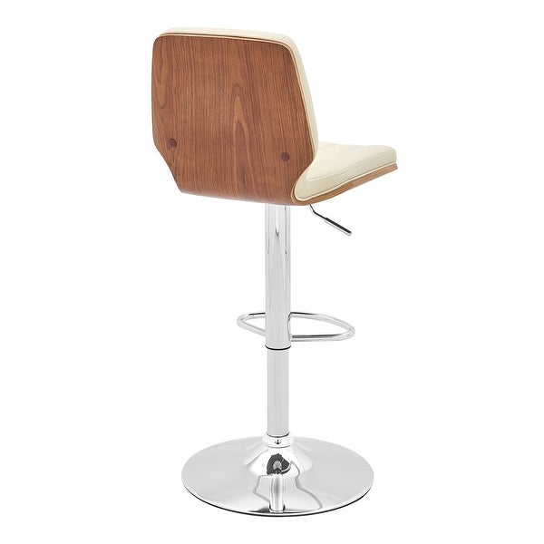 Sabine Adjustable Swivel Faux Leather and Metal Bar Stool