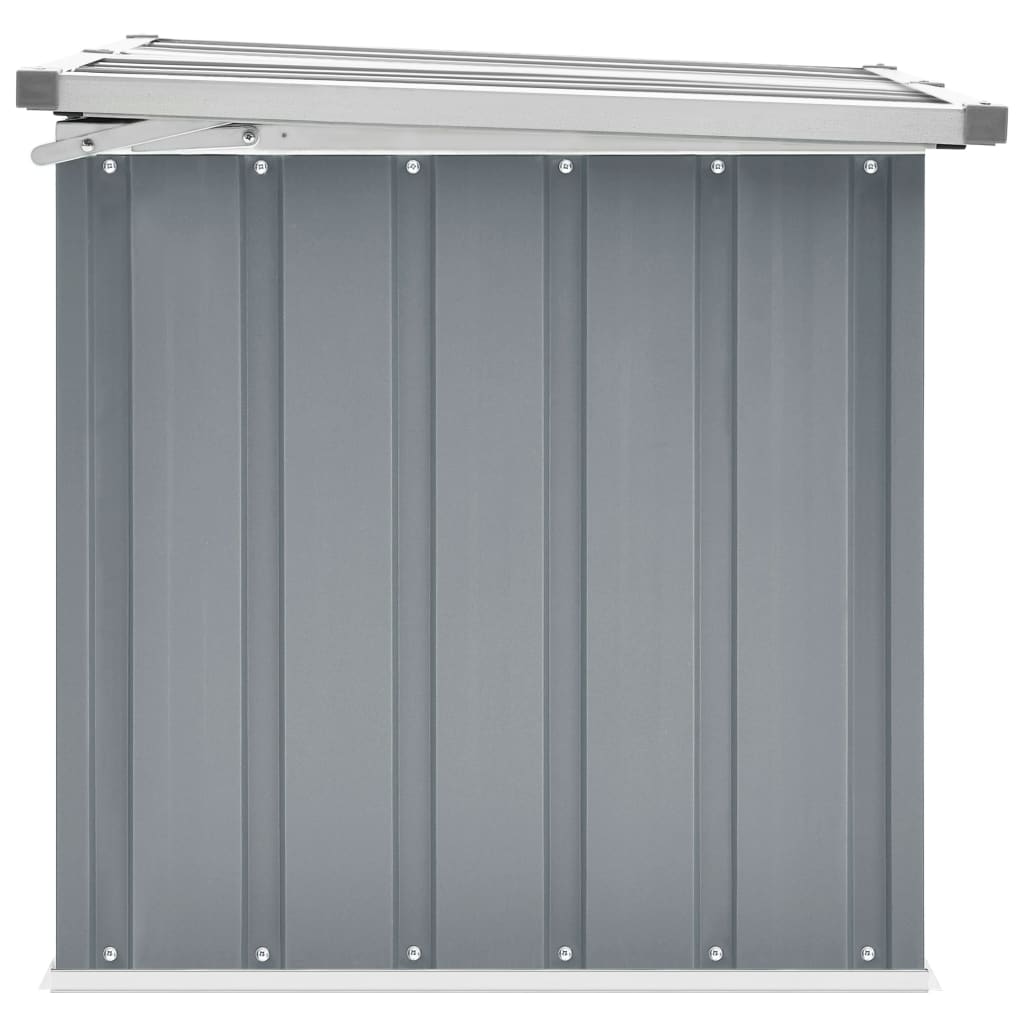 Garden Storage Box with Hinged lid Inlife Outdoor Deck Box, Plastic, Galvanized Steel Gray 42.9"x26.4"x25.6"