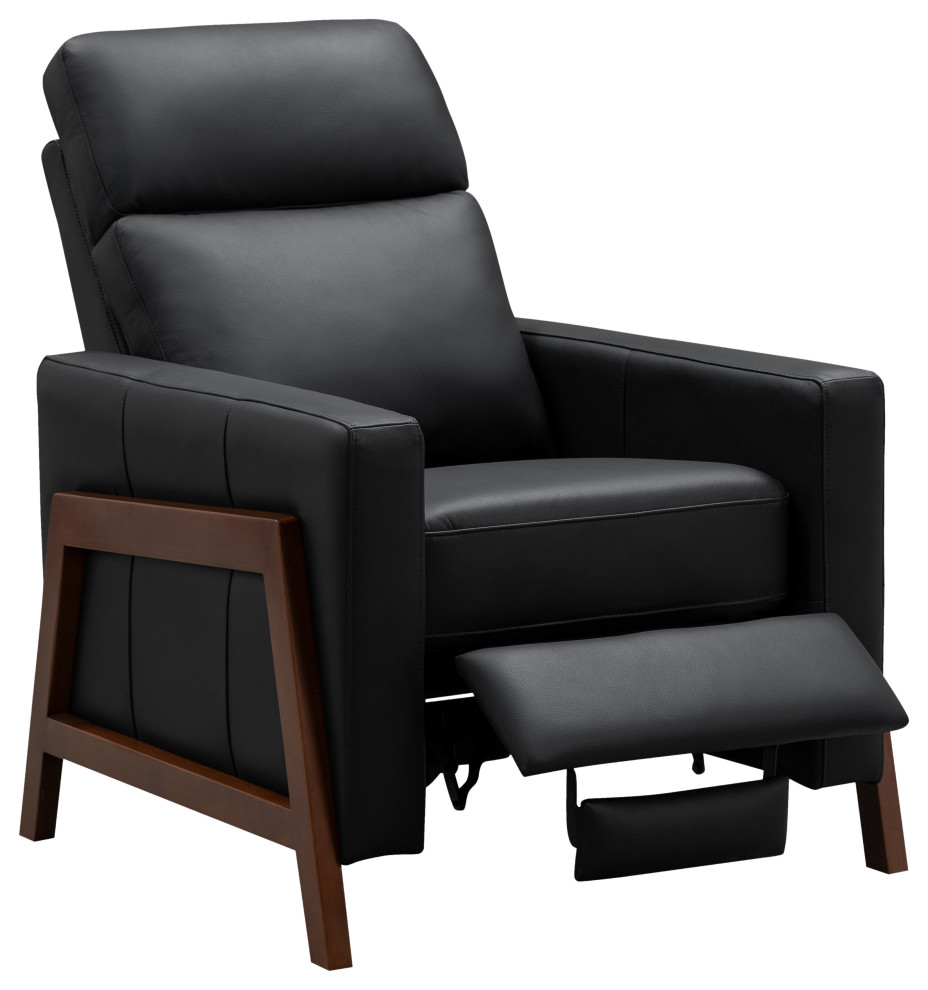 Carmine Leather Pushback Recliner   Midcentury   Recliner Chairs   by Abbyson Living  Houzz