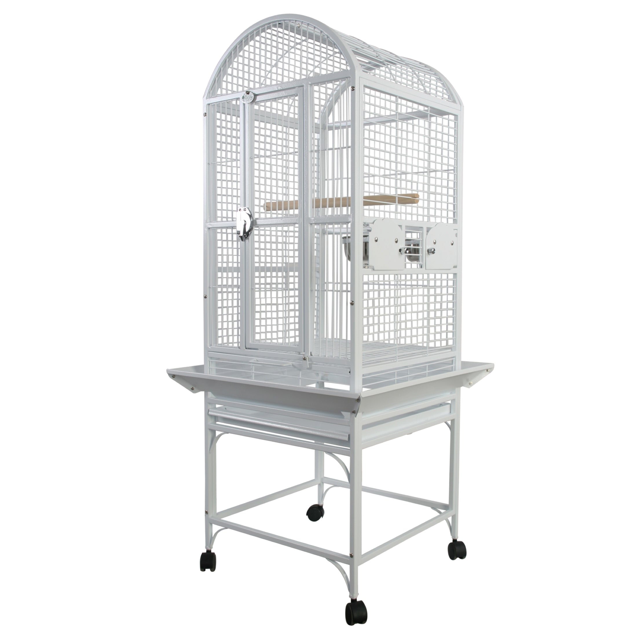 A and E Cage Co. Small Dome Top Cage - White