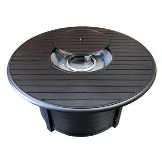 AZ Patio Heaters 22 in. Cast Aluminum Round Slatted Fire Pit F-1350-FPT