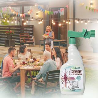 EcoSmart 32 oz. Natural Mosquito and Tick Control Concentrate with Plant-Based Essential Oils Ready-To-Use Hose End Spray Bottle ECSM-33725-01EC