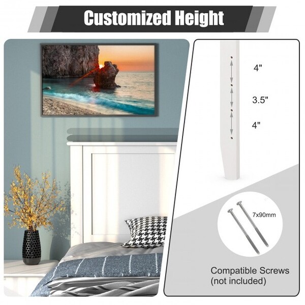 Headboard with Pre-drilled Holes and Height Adjustment - - 36068998