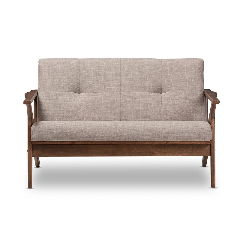 Baxton Studio Bianca Gray Mid-Century Modern Loveseat