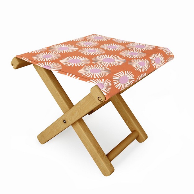 Alice Rebecca Potter Terracotta Daisy Folding Stool Deny Designs